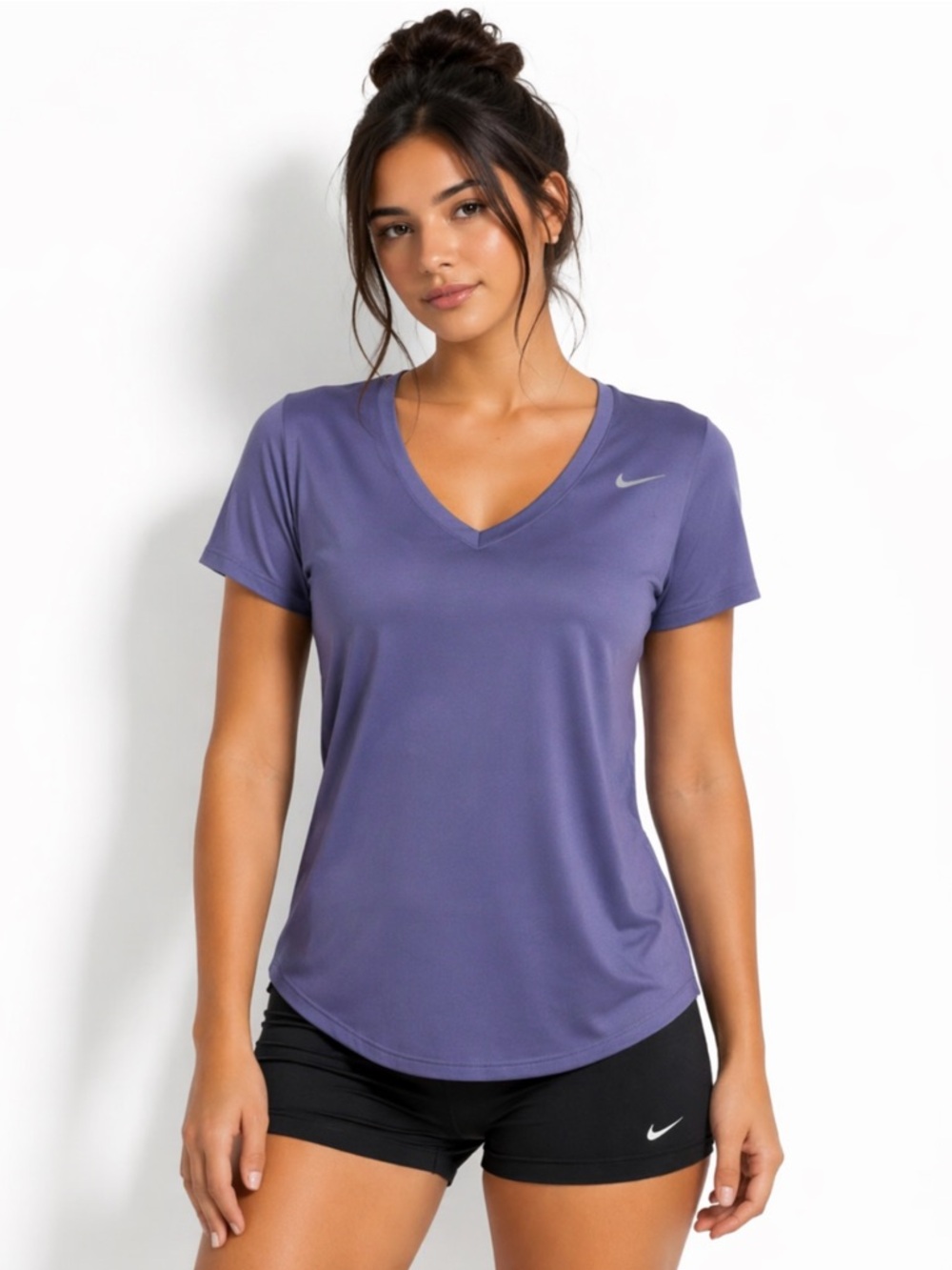 Nike Dri-FIT Lavender V-Neck Athletic Tee Women’s Large